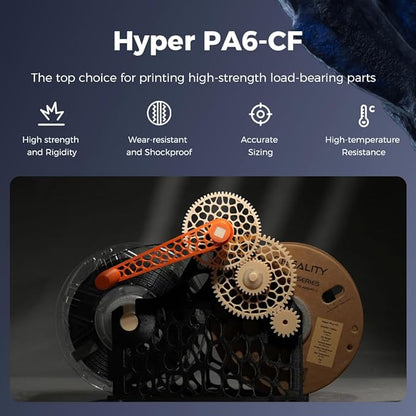 Creality Hyper PA6-CF Carbon Fiber Nylon Filament 1.75mm 1KG, 3D Printing - Image 2