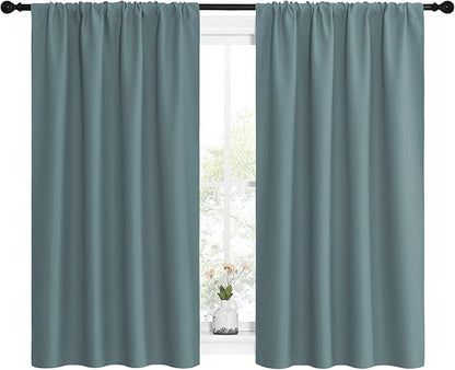 NICETOWN Greyish Blue Blackout Curtains Panels - Image 2
