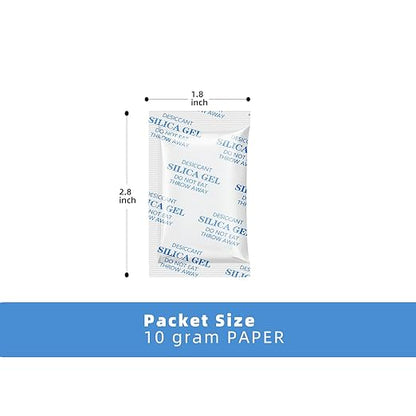 Silica Gel Packets, 10 Gram 100 Packs Dessicant Packets - Image 2