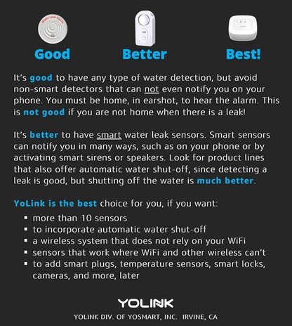 YoLink Water Leak Sensor 3-Pack, LoRa Up to 1/4 Mile Open-Air Range Smart Water - Image 7