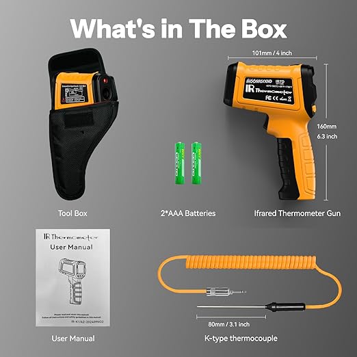 Infrared Thermometer Gun -58°F to 2732°F, IR Temperature Gun - Image 7