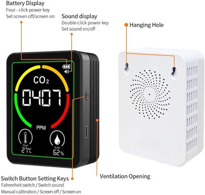Air Quality Monitor Indoor-Portable Indoor Air Quality Meter, 3-in-1 Indoor Air - Image 2
