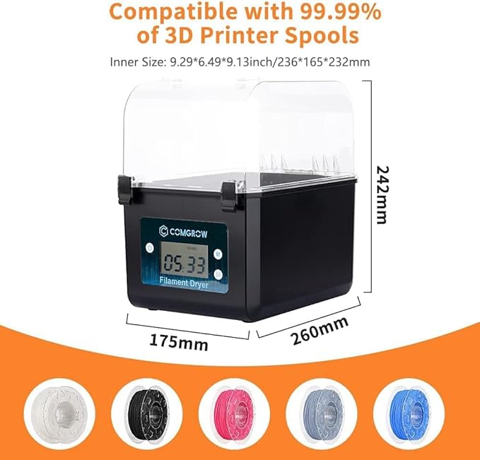 Comgrow Filament Dryer, Upgraded Filament Dry Box, Large-Capacity 3D Filament - Image 4
