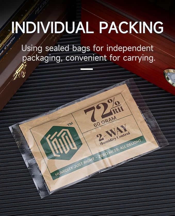 72% Two-Way Humidity Control Packs | 5-Pack, 60g each in Resealable Bag | - Image 5