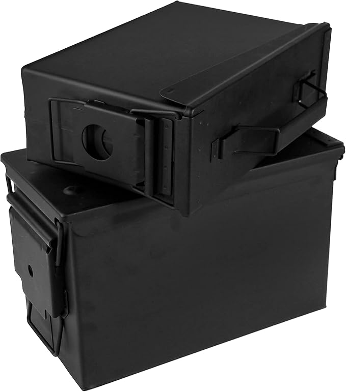 GUGULUZA Metal Ammo Can 30/50 Cal, Lockable Bullet Storage Case, Waterproof & - Image 2