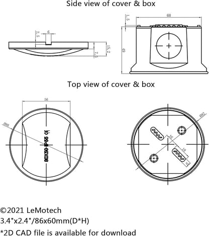 LeMotech Junction Box, ABS Plastic IP55 Water Resistant and Dustproof, - Image 6