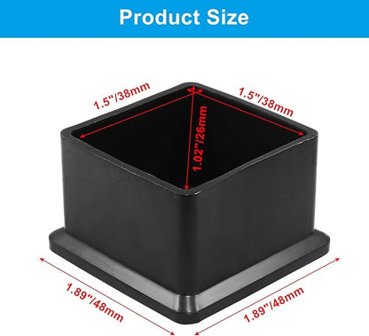 BokWin 4 Pcs Chair Leg Caps 1.5 Inch*1.5 Inch Square Furniture Floor Protectors - Image 5