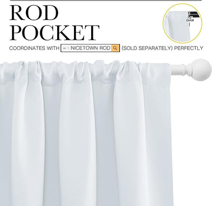 NICETOWN Greyish White Bedroom Curtain Panels - Image 3