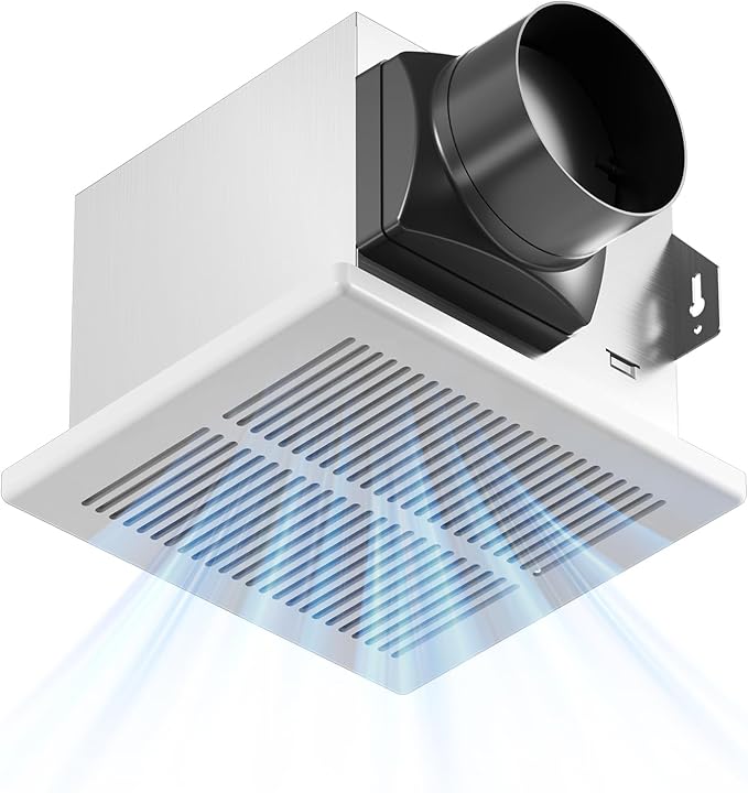 Amico Bathroom Exhaust Fan, 1.5 Sones, 110 CFM, Low Noise, Ceiling Mounted by Amico