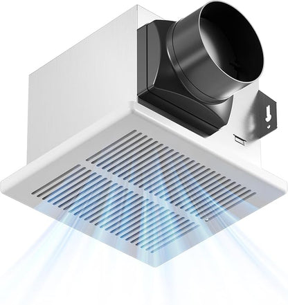 Amico Bathroom Exhaust Fan, 1.5 Sones, 110 CFM, Low Noise, Ceiling Mounted by Amico
