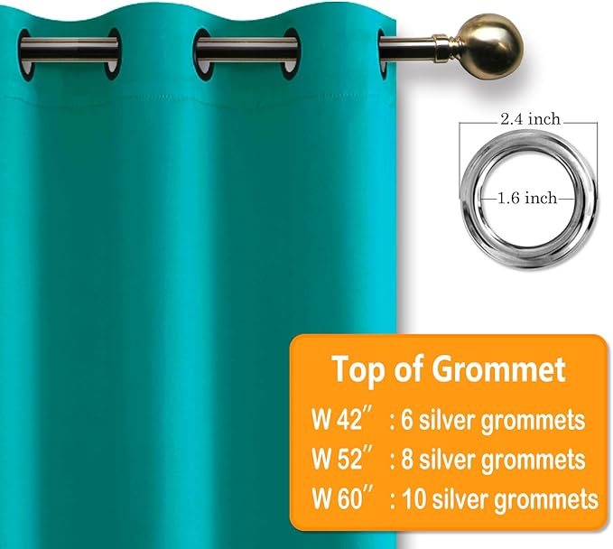 Hiasan Room Darkening Curtains for Bedroom, 70 x 84 Inches - Image 6