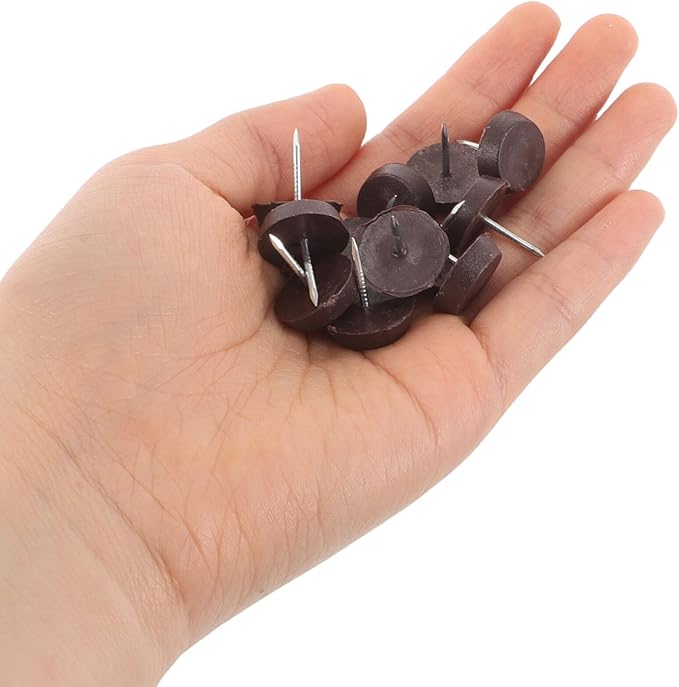 100pcs Brown Plastic Nail-on Furniture Feet Levelers Anti-Slip Floor Protectors - Image 4
