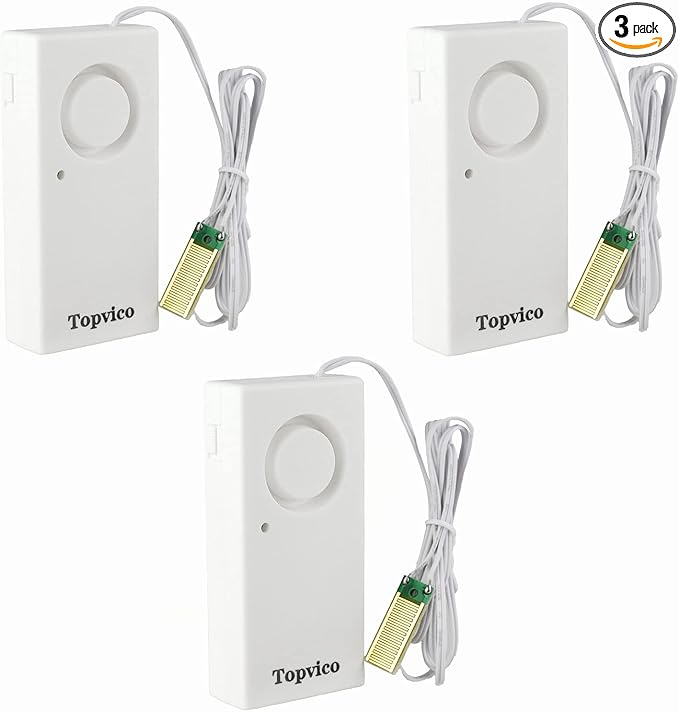 Topvico Water Leak Sensor Detector Flood Alarm by MakeLifeSaferandSmarterEnjoyPeaceofMind