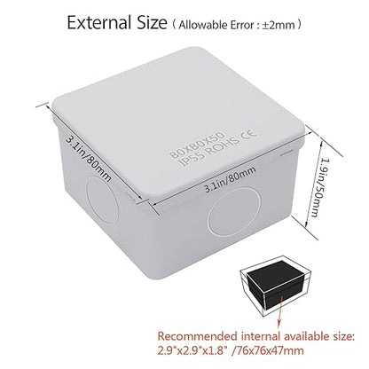 LeMotech Junction Box, Electrical Box IP65 Water Resistant Dustproof ABS - Image 2