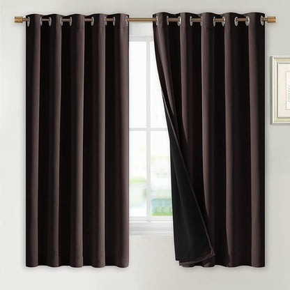 NICETOWN 100% Blackout Lined Curtains, 1 Pair, 2 Thick Layers Completely by NICETOWN