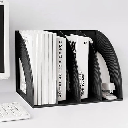 SAYEEC Sturdy Magazine Holder 4 Compartments Plastic Desktop File Organizer - Image 6