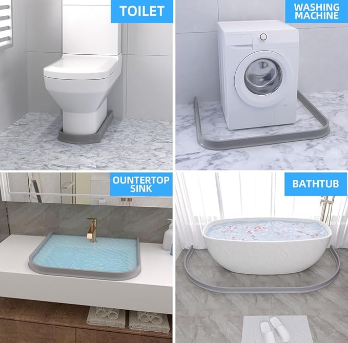 Duzzy 39 Inch Shower Threshold Water Dam, Shower Water Guard to Keep Water in - Image 4