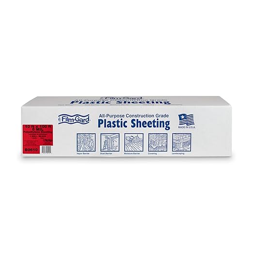 Film-Gard 626031 Construction Plastic Sheeting 10' Width X 100' Length X 6 mil by Film-GardPlasticSheeting