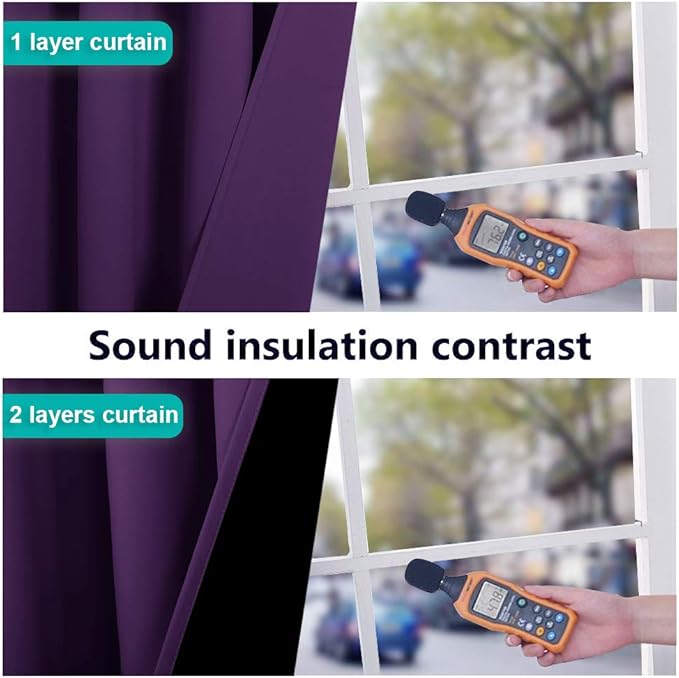NICETOWN Cold Blocking 100% Blackout Curtains, Durable and Soft Black Lined - Image 3