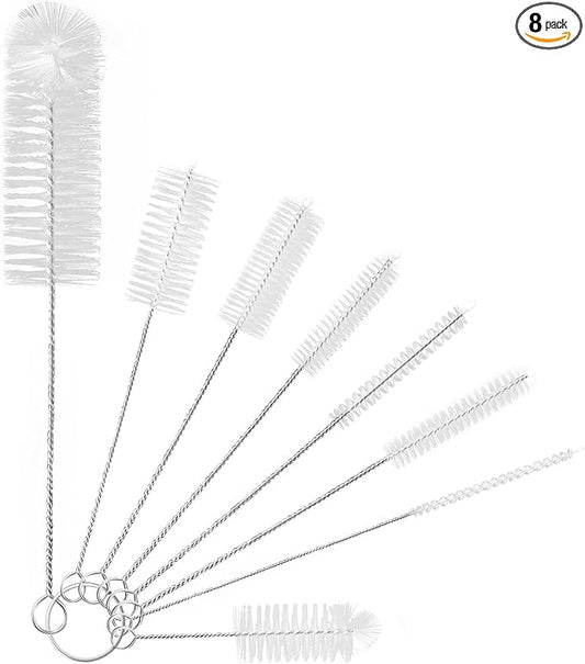 8 Pcs Bottle and Straw Cleaner, Long Deep Nylon Brush by Yolaist