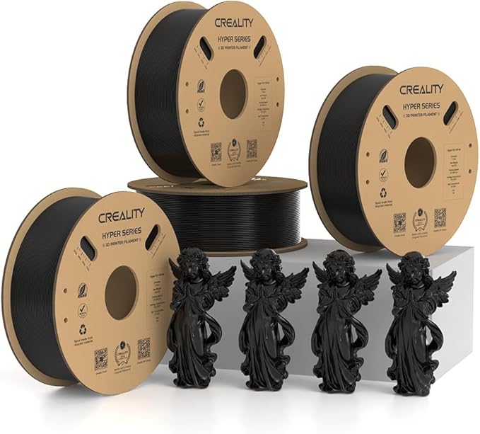 Creality Hyper PLA Filament Bundle Black 4KG, No-Tangling Stronger Toughness by Creality