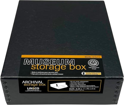 Lineco Museum Archival Storage Box, Drop Front Design by Lineco