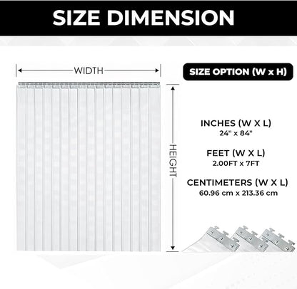 Set PVC Curtain Plastic Strip Thermal Door Cover Clear Screen Commercial - Image 6