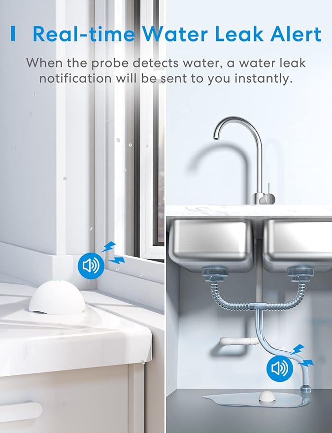 Meross Smart Water Sensor Alarm 3 Pack, WiFi Water Leak Detector Support Apple - Image 2