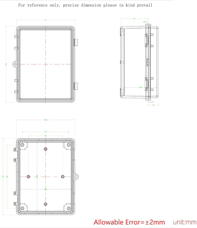Junction Box, Hinged Black Clear Cover IP67 Waterproof ABS Project Box - Image 6