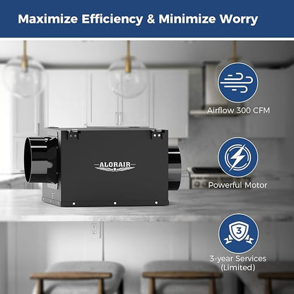 ALORAIR 6 Inch Inline Bathroom Exhaust Fan – Ultra Quiet 300 CFM Ventilation Fan - Image 2