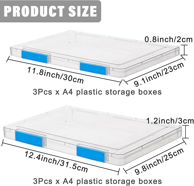 6 Pack A4 File Portable Project Case, Plastic Storage Box - Image 2