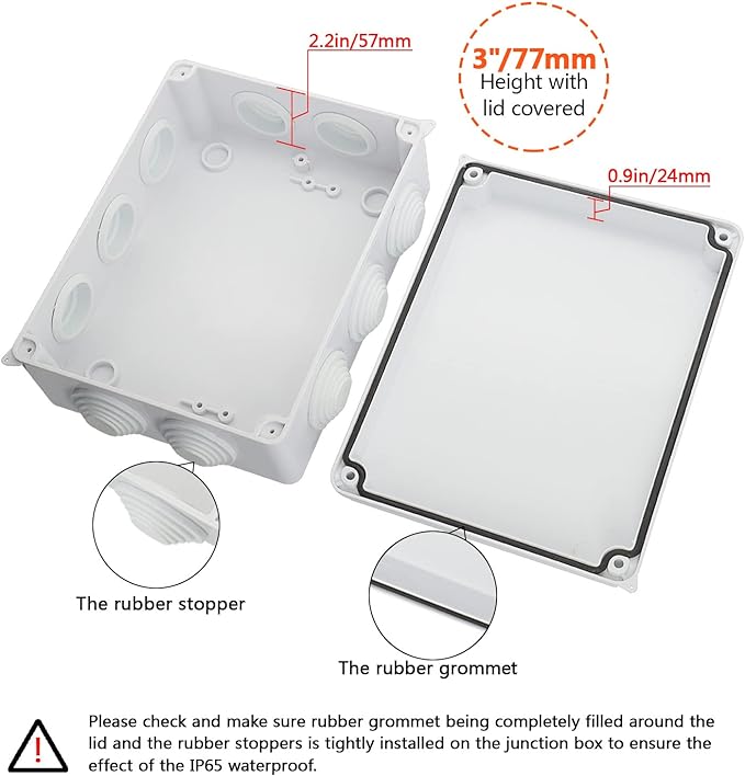 LeMotech ABS Plastic Dustproof Waterproof IP65 Junction Box Universal - Image 4
