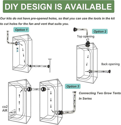Complete Mylar Growing Tent, 4x4 Grow Tent Kit 48"x48"x80" Indoor Plant Growing - Image 6