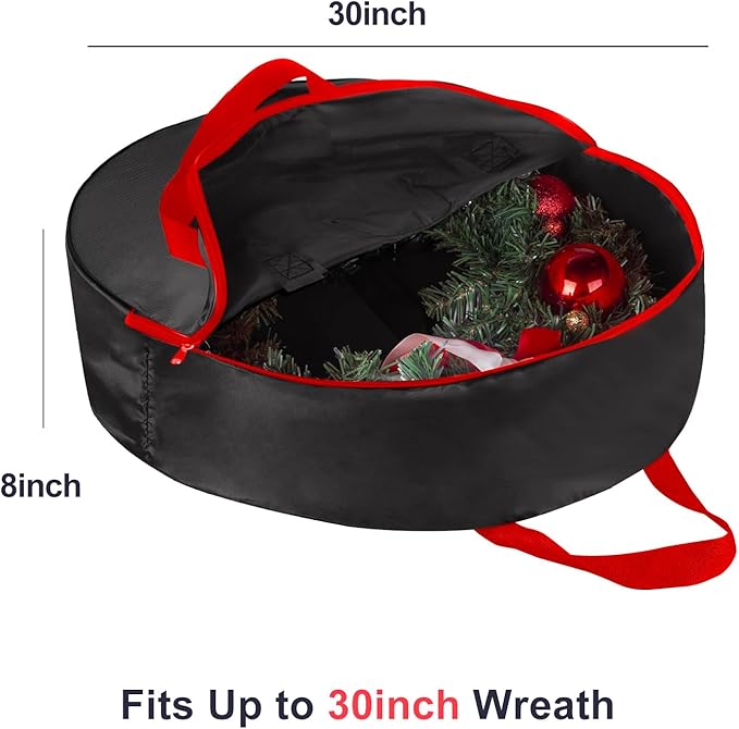 TQS Christmas Wreath Storage Bag 30inch -Large Christmas Wreath Storage - Image 2