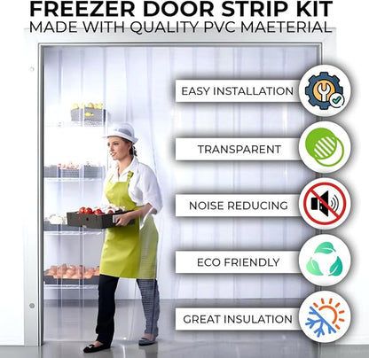 7x78.7 inch Clear PVC Curtain Plastic Strip, Thermal Door Cover - Image 3