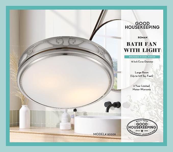 Good Housekeeping 83008 Roman Decorative 110 CFM 3.0 Sones Bathroom Ventilation - Image 2