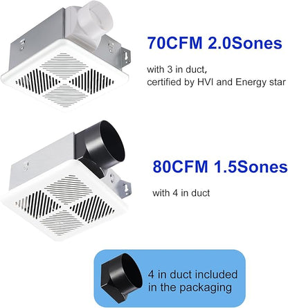 Tech Drive Very Quiet Bathroom Exhaust Fan - Image 2