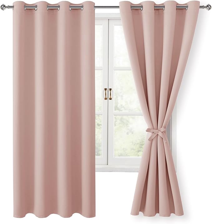 Hiasan Blackout Curtains for Bedroom, 52 x 63 Inches Length by Hiasan