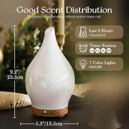 Porseme 150ml Essential Oil Diffuser Glass Color Changing Aroma Air Diffusers - Image 3
