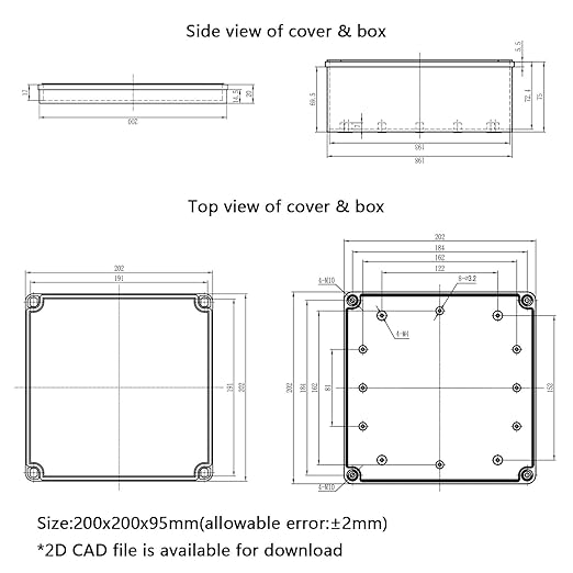 Junction Box, 7.9"x 7.9"x 3.7" Outdoor Electrical Box - Image 7