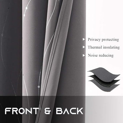 NICETOWN Blackout Curtains for Bedroom, Foil Printed Wave Lines - Image 6