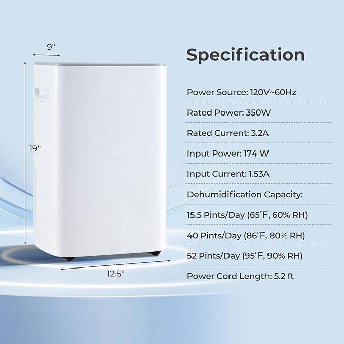 4500 Sq. Ft Dehumidifier for Basement, 52 Pint Garage Dehumidifier for Home - Image 9