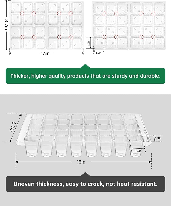 Large Seed Starter Trays with Heat Mat, Seed Starter Kit with 48 Full Spectrum - Image 6