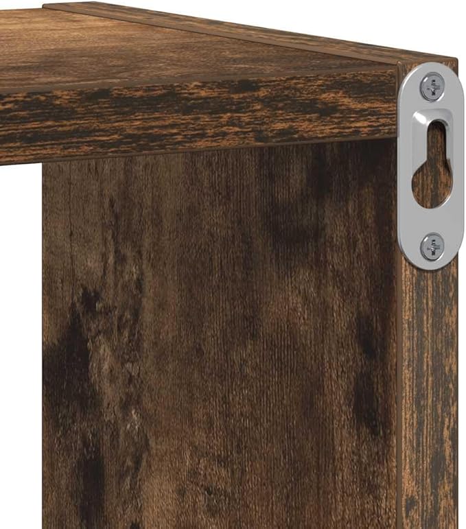 Smoked Oak Engineered Wood Wall Shelf 29.5 x 6.3 x 21.7 Inches - Image 8