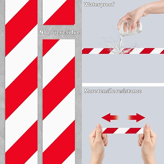 Hazard Tape - 2 Inch x 108 Feet Red & White Ultra-Adhesive Hazard Warning - Image 5