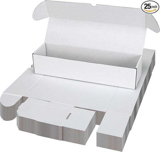 Bulk 1200 Capacity Trading Cards Storage Box, in Total 25 Pack All White by Serwrsw