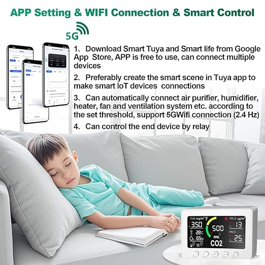 12 in 1 Air Quality Monitor Indoor, Air Quality Tester - Image 2