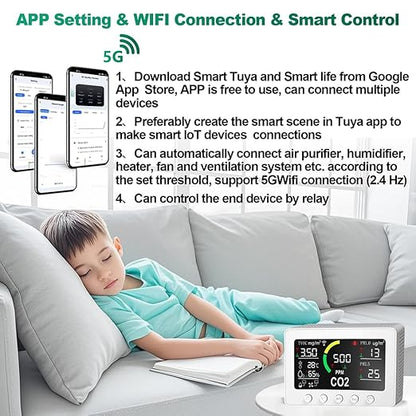 12 in 1 Air Quality Monitor Indoor, Air Quality Tester - Image 2