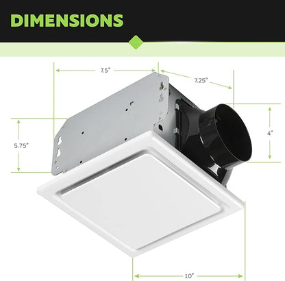 Homewerks 7140-80 Bathroom Fan Ceiling Mount Exhaust Ventilation, 1.5 Sones - Image 4