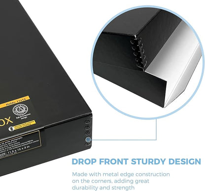 Lineco 11x14 Black Museum Archival Storage Box, Drop Front Design, 11 1/2 x 15 - Image 4